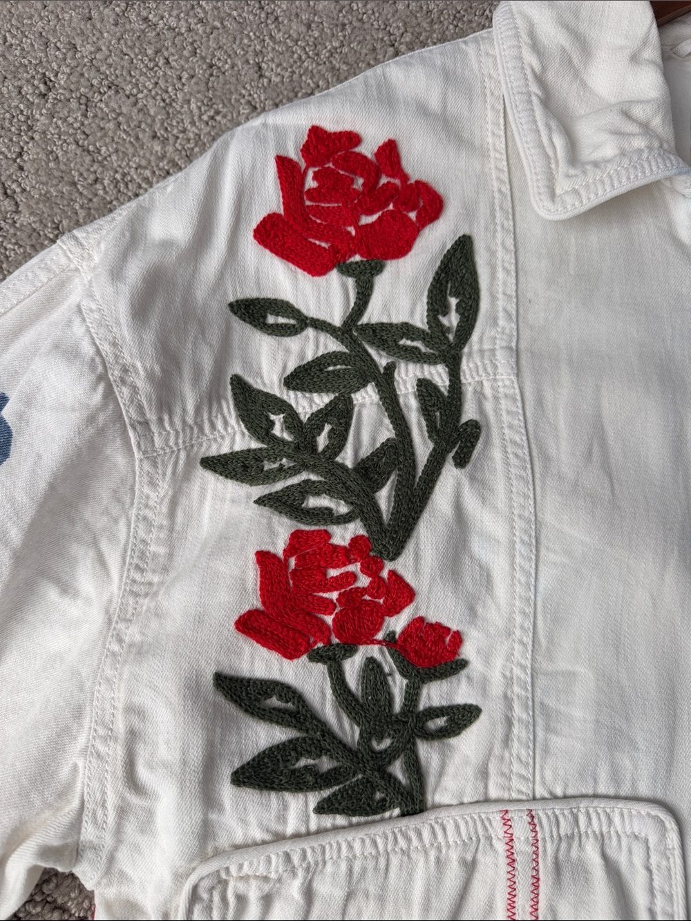 Free People We The Free Field of Roses Jacket Graphic Embroidered Coat Size XS - Picture 7 of 14